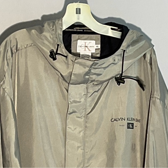 Calvin Klein Jeans Men’s XL Hooded, Full Zip, M. Anorak Gray Jacket - Picture 1 of 16